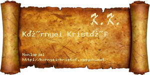 Környei Kristóf névjegykártya