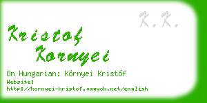 kristof kornyei business card