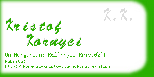 kristof kornyei business card